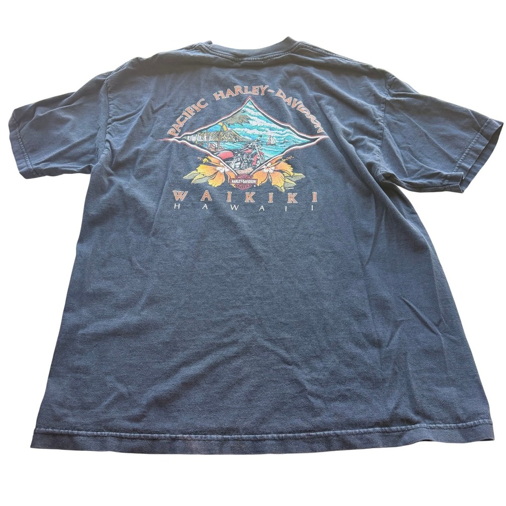 Vintage Harley-Davidson Men Pacific‎ Waikiki T-Shirt XL Black 90's Fathers Day - Picture 5 of 9